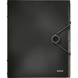 Leitz, LEITZ Ordnungsmappe Solid PP A4 45691095 schwarz 6 F&auml;cher