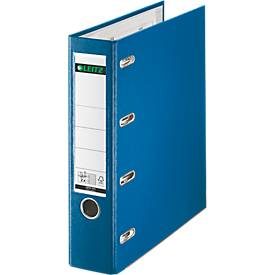 Leitz, Leitz Doppelordner A4 80 mm Blau 4 Ringe 1012 PP (Polypropylen) Glatt Hochformat