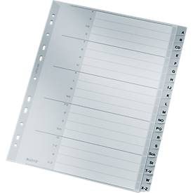 Leitz, Leitz Kunststoffregister 1260 DIN A4 Überbreite (volle Höhe) Grau 20-teilig 11-fach Kunststoff A - Z
