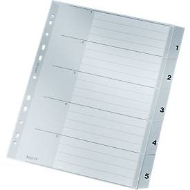 Leitz, LEITZ Register PP grau A4 12830085 Zahlen 1-5