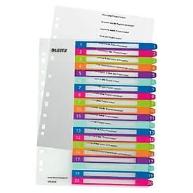 Leitz, LEITZ Register PC-beschriftbar A4+ 12450000 WOW, 1-20 multicolor