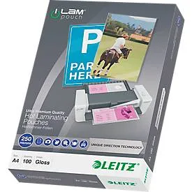 Leitz, Leitz - Laminierfolie, 100 Stück, Transparent