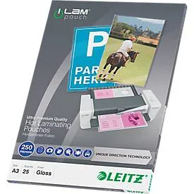 Leitz, LEITZ Laminiertasche A3 74910000 glanz, 250my 25 Stk