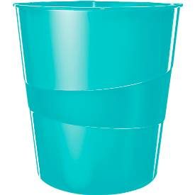 Leitz, LEITZ Papierkorb WOW 15 Liter 52781051 eisblau