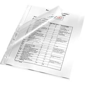 Leitz, Leitz Prospekthüllen DIN A4 Genarbt Transparent 130 Mikron PP (Polypropylen) Oben und links 11 Löcher 4784 100 Stück