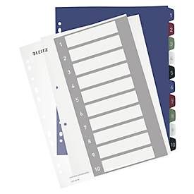 Leitz, LEITZ Register PC-beschriftbar A4+ 12370000 Style, 1-10 multicolor