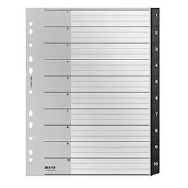 Leitz, LEITZ Register Recycle PP schwarz A4 1208-00-00 Zahlen 1-10