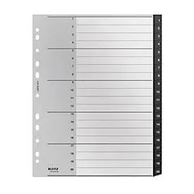 Leitz, LEITZ Register Recycle PP schwarz A4 1211-00-00 Zahlen 1-20