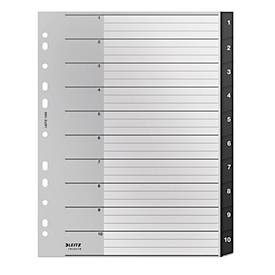 Leitz, LEITZ Register Recycle PP schwarz A4 1208-00-00 Zahlen 1-10