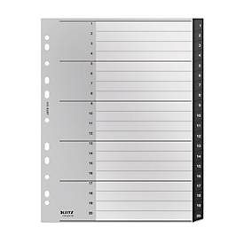 Leitz, LEITZ Register Recycle PP schwarz A4 1211-00-00 Zahlen 1-20