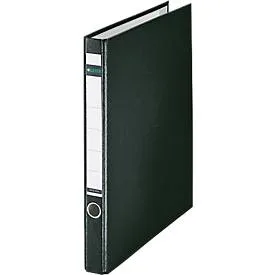 Leitz, Leitz Ringbuch A4 Graupappe, Polypropylen 2 Ringe 20 mm Schwarz