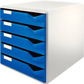 Leitz, Leitz Schubladenbox Post-Set Polystyrol Blau 28,5 x 35,5 x 39 cm