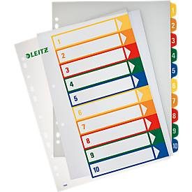 Leitz, LEITZ Register PC-beschriftbar A4 12930000 1-10 mehrfarbig