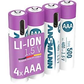ANSMANN, Ansmann LR03 USB-C USB-C® Akku Li-Ion 500 mAh 1.5 V 4 St.