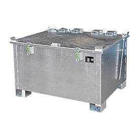 Lithium-Ionen-Lagerbehälter LIL 280, Stahlblech, abschliessbarer Deckel, 3-fach stapelbar, B 1200 x T 1000 mm