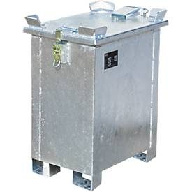 Lithium-Ionen-Lagerbehälter LIL 30, Stahlblech, abschliessbarer Deckel, 3-fach stapelbar, B 400 x T 600 mm