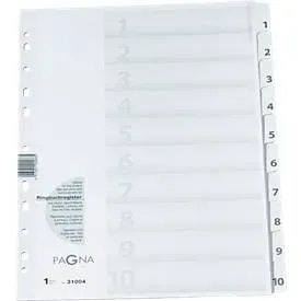 PAGNA, PAGNA Register Karton weiss A4 31004-08 10-teilig, 1-10
