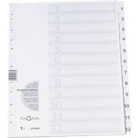 PAGNA, PAGNA Register Karton weiss A4 31005-08 12-teilig, 1-12