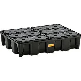 CEMO Kleingebinde-/Laborwanne aus PE, Auffangvolumen 60 l, mit PE-Rost
