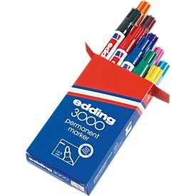 edding, EDDING Permanent Marker 3000 1,5-3mm 3000-999 10 Farben ass.
