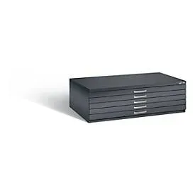 C+P, C+P Flachablageschrank, 5 Schubladen DIN A0, schwarzgrau