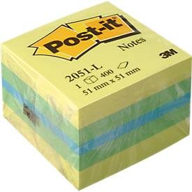 Post-it, POST-IT W&uuml;rfel Mini Lemon 51x51mm 2051-L 3-farbig ass./400 Blatt