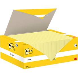 Post-it, Post-it Haftnotizen 127 x 76 mm Kanariengelb 100 Blatt 16 Blöcke + 4 Gratis