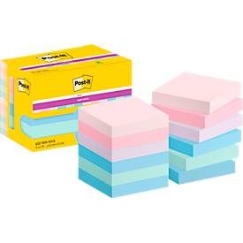Post-it, Post-it Super Sticky Haftnotizen 622-12SS-SOUL 47,6 x 47,6 mm 90 Blatt pro Block Blau, Grün, Rosa, Violett Quadratisch Unliniert 12 Stück