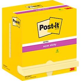 Post-it, Post-it Super Sticky Haftnotizen 655-12SSCY 76 x 127 mm 90 Blatt pro Block Gelb Rechteckig Unliniert 12 Stück
