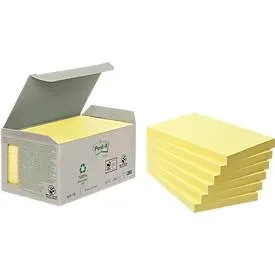 Post-it, POST-IT Haftnotizen Recycling 126x76mm 655-1B gelb 6x100 Blatt