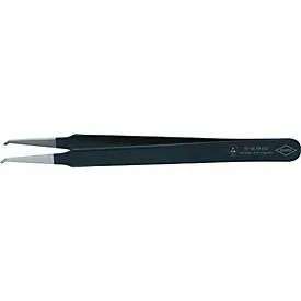 Knipex, Knipex 92 08 78 ESD Präzisionspinzette Flach, gebogen 45° 120 mm