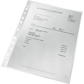 Leitz, Leitz Prospekthüllen Recycled DIN A4 Genarbt Transparent 100 Mikron PP (Polypropylen) 11 Löcher 100 Stück