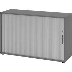 Hammerbacher, Hammerbacher Schrank V1732S/G/S/BS Grau 120 x 40 x 74,8 cm
