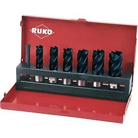 RUKO, Kernbohrersatz 7tlg. D.12-22mm HSS-TiAlN L.30mm Weldon RUKO