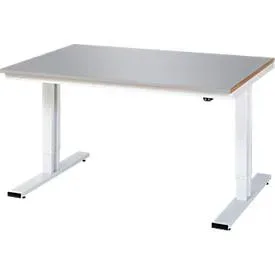 RAU, RAU elektrisch höhenverstellbarer Werktisch Serie adlatus 300, HxBxT 720-1.120 x 1.500 x 1.000 mm, Edelstahlblech-Belag Arbeitsplatte