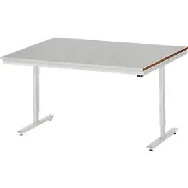 RAU, RAU elektrisch höhenverstellbarer Werktisch Serie adlatus 150, HxBxT 720-1.120 x 1.500 x 1.000 mm, Arbeitsplatte Edelstahlblech-Belag