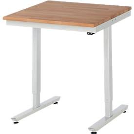 RAU, RAU elektrisch höhenverstellbarer Werktisch Serie adlatus 150, HxBxT 720-1.120 x 2.000 x 1.000 mm, Arbeitsplatte Buche-Massiv