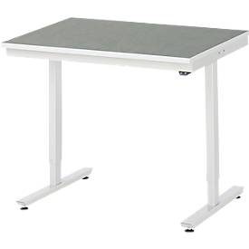 RAU, RAU elektrisch höhenverstellbarer Werktisch Serie adlatus 150, HxBxT 720-1.120 x 1.000 x 800 mm, Arbeitsplatte Universal-/Linoleum-Belag