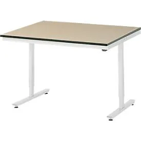 RAU, RAU elektrisch höhenverstellbarer Werktisch Serie adlatus 150, HxBxT 720-1.120 x 1.250 x 1.000 mm, MDF Arbeitsplatte