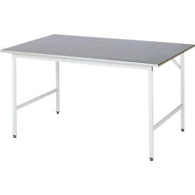 RAU, RAU höhenverstellbarer Werktisch Serie JERRY, HxBxT 800-850 x 1.500 x 1.000 mm, Arbeitsplatte Stahlblech-Belag