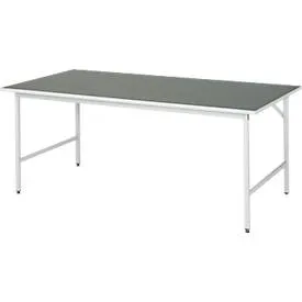 RAU, RAU höhenverstellbarer Werktisch Serie JERRY, HxBxT 800-850 x 2.500 x 1.000 mm, Arbeitsplatte Universal-/Linoleum-Belag