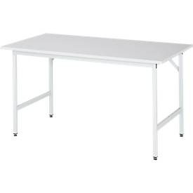 RAU, RAU höhenverstellbarer Werktisch Serie JERRY, HxBxT 800-850 x 1.500 x 800 mm, Arbeitsplatte Melamin-Belag