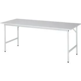 RAU, RAU höhenverstellbarer Werktisch Serie JERRY, HxBxT 800-850 x 2.000 x 800 mm, Arbeitsplatte Melamin-Belag