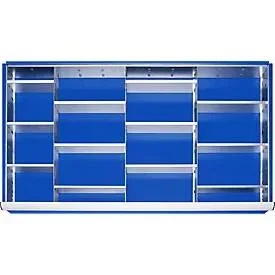 RAU, RAU Einteilungsset für Schublade, HxBxT 150 x 1.055 x 560 mm, mit 4-tlg. Rasterleisten-Set und 3 Trennwände, Grösse XXL für Fronthöhe 180-360 mm