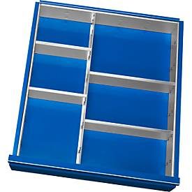 RAU, RAU Einteilungsset für Schublade, HxBxT 90 x 490 x 560 mm, mit 4-tlg. Rasterleisten-Set, Grösse L für Fronthöhe 120-150 mm