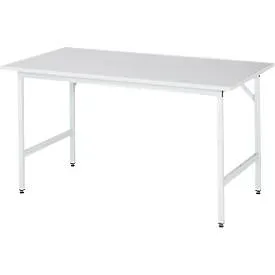 RAU höhenverstellbarer Werktisch Serie JERRY, HxBxT 800-850 x 1.500 x 800 mm, Arbeitsplatte EGB-Melamin-Belag