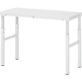 RAU, RAU Arbeitstisch Serie E, HxBxT 650-1.000 x 1.200 x 500 mm, Arbeitsplatte EGB-Melamin-Belag