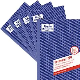 AVERY Zweckform, Avery-Zweckform 1730-5 Rechnung Formular DIN A5 Anzahl der Blätter: 40 5 St.