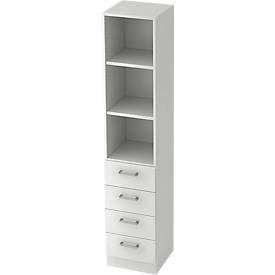 LIVIQUE, Regal Office Grau Holz 40.6 cm 200.4 cm - Material: Holzwerkstoff - Regal