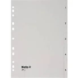 Biella, BIELLA Register PP grau A4 471405.00 1-5, Vollformat
